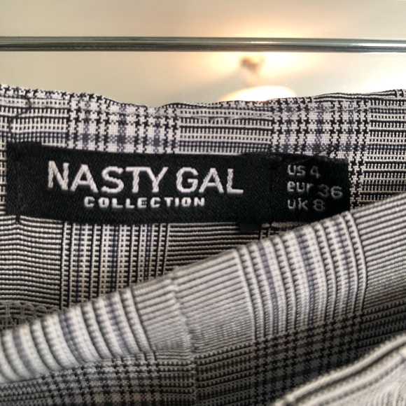 Nasty Gal Grey Plaid Moto Pants - Picture 4 of 5